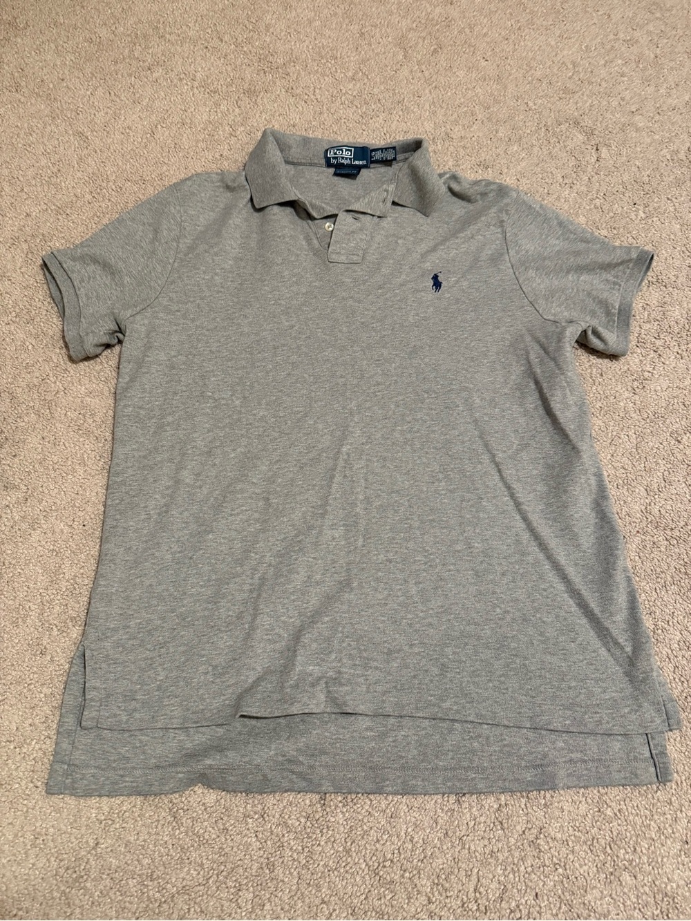 Polo by Ralph Lauren Gray Polo Shirt with Navy Logo